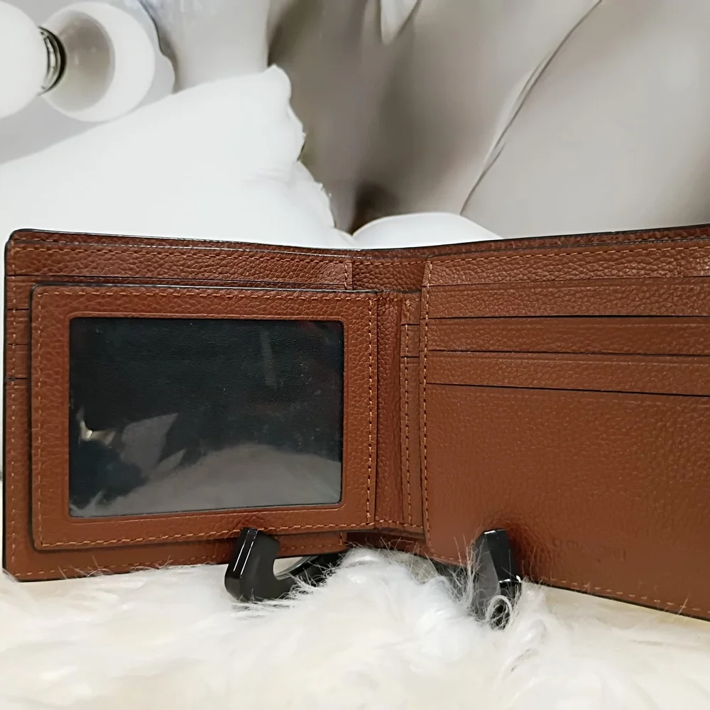 Coach Brown Leather Card Holder 2in 1
